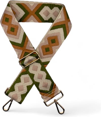 LOUD AND CLEAR® - Tassenriem - Tassen - Bag Strap - Schouderband voor Tas - Verstelbaar - Geweven - Comfortabel - Donker - Beige