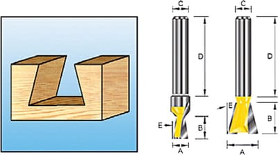 Makita D-10899 HM Zwaluwstaartfrees - 12.7mm - 8mm