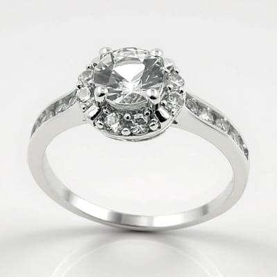 Cavill - 925 Sterling Zilver Ring - 0,7 ct Danburiet & 0,65 ct Cambodjaanse Zirkonia - Ronde Briljant Slijpsel - Elegante Luxe Damesring