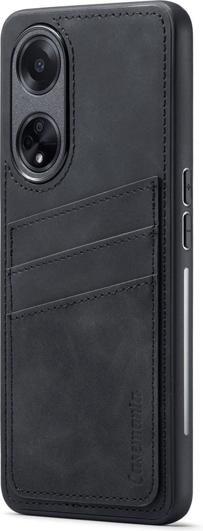 Casemania Hoesje Geschikt voor Oppo A98 met Pasjeshouder Charcoal Gray - Back Cover met Kaarthouder