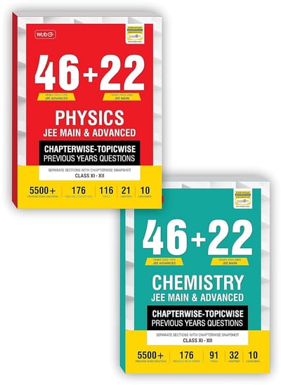Voorbereiding JEE Main & Advanced Oefenboeken 46+22 Jaar Opgeloste Vragen (Natuurkunde & Scheikunde)