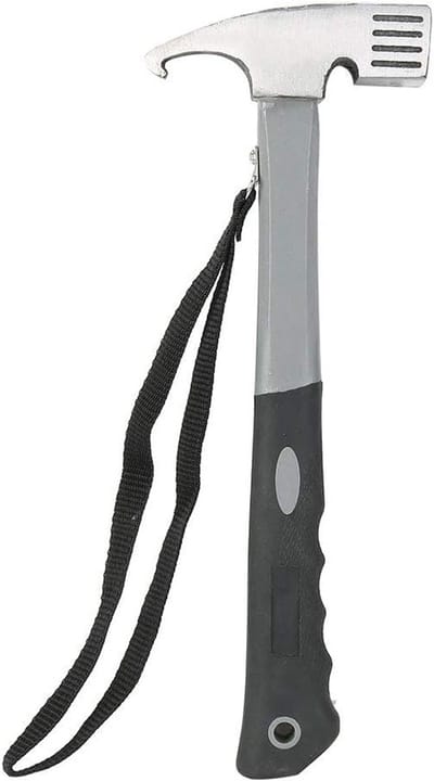 Robuuste Campinghamer met Lanyard en Tentstaken, Ideaal voor Buitenactiviteiten en Kamperen, 30 x 11 cm