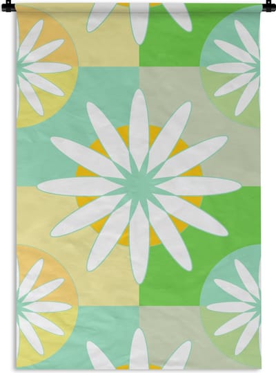 Wandkleed - Wanddoek - Bloemen - Zomer - Patronen - 60x90 cm - Wandtapijt