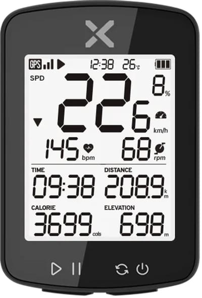 Xoss - G+ 2e Generatie - Fietscomputer - GPS - Snelheidsmeter - Draadloos - ANT+