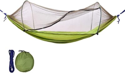 Outdoor Hangmat - Kampeer Hulpstuk - Ontspannen Buiten - Sterke Nylon Stof - 200 kg Belasting - Geel