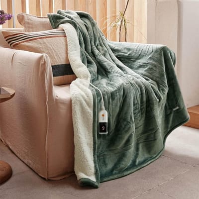 SNJY® Warmtedeken - Elektrische Onderdeken - Elektrische Knuffeldeken - 130x180 cm - Groen