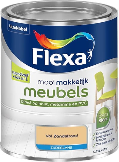 Flexa - Mooi Makkelijk Meubels Zijdeglans - Vol Zandstrand - Mengverf - 750 Ml