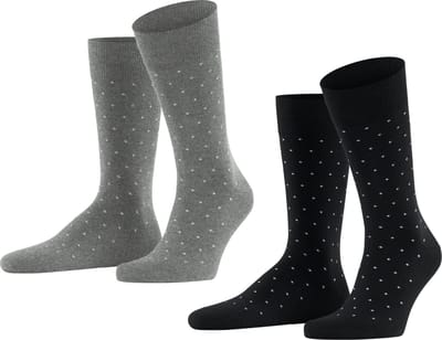 Esprit Fine Dot 2-Pack gedessineerd katoen multipack sokken heren veelkleurig - maat 39-42