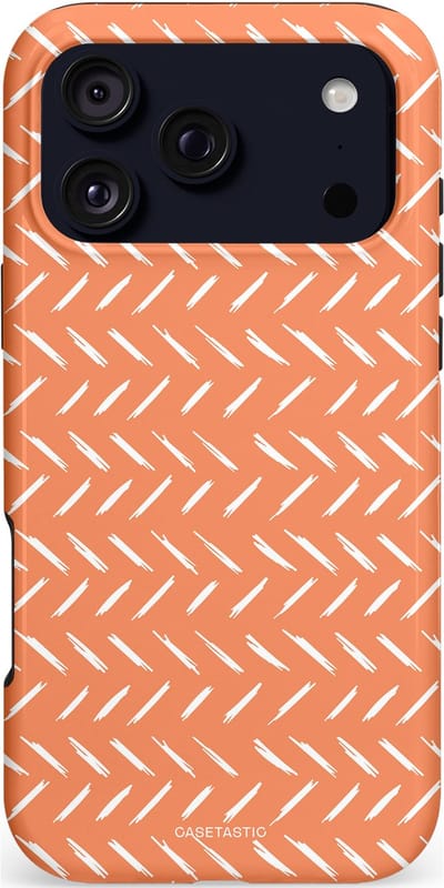 Casetastic hoesje geschikt voor Apple iPhone 17 Pro Max - MagSafe - Dubbellaagse bescherming - Oranje Witte Nederland Cross Patroon - Fashion Case - Terracotta Zand