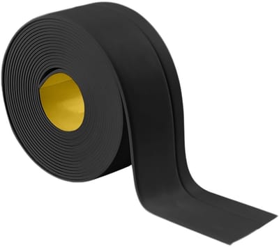 Zachte Zelfklevende Plint in Zwart - 50 x 20 mm, 5 m, Flexibele PVC Strip voor Badkamers, Keukens en Badkuipen