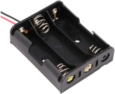 Batterijhouder AA - Batterijbox Opbergdoos - Batterijen Opbergen - Voor 3 Batterijen - Standaard AA - Zwart