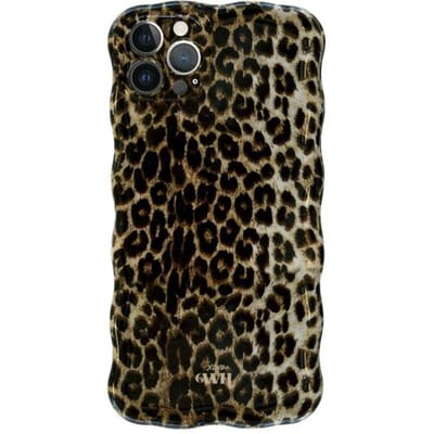 xoxo Wildhearts Glossy Wavy Case Wild Soul telefoonhoesje - Geschikt voor iPhone 12 Pro Max - Golvend hoesje - Glimmende silicone case met golven - Vlekbestendig - Luipaard / Tijgerprint hoesje