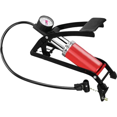 Fiets Vloer Voetpomp met Manometer Draagbare Hoge Druk Luchtpomp voor Auto's Fiets Sportballen black