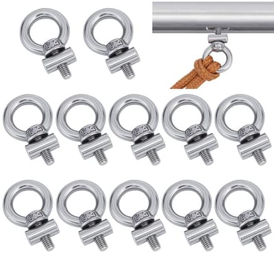 Dailygoods- Luifelrailstoppers 12 Stuks - Roestvrij Staal - Bevestigingsmateriaal - Campingaccessoires - M4 x 12 mm - Ideaal voor Luifelrails