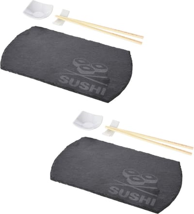Porseleinen sushi servies/serveerset voor 1 personen 4-delig - Sushi eetset