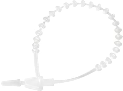 1000 stuks - 75mm Folderkoord met Bolletjes / Labelhanger - Kunststof Transparant