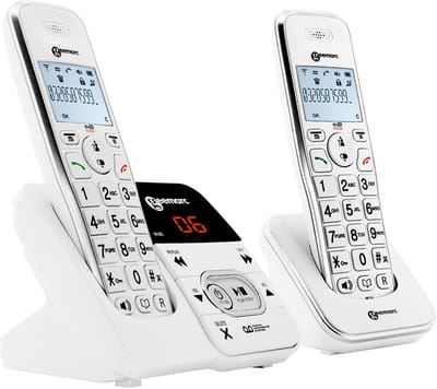 Geemarc, Vaste telefoon voor senioren AmpliDect 2951 Draadloze dubbele handset, Wit