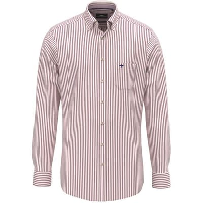 Fynch-Hatton Overhemd Poplin Stripe Button-Down Grape / male