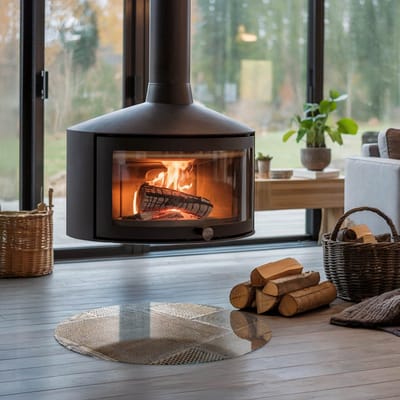 Coloray Vloerplaat Houtkachel - Onderplaat Kachel - 60 cm x 60 cm - Houtkachel Vloerplaat - Beige Vloerplaat Kachel - Vloerplaat Voor Kachel - Vloerplaat voor Houtkachel - Vloerplaat Open Haard - Plaat Kachel