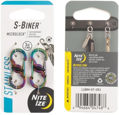 Nite Ize S-Biner Karabijnhaak Microlock 2-Pack Spectrum