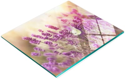 Multifunctionele decoratieve snijplank voor de keuken, gehard glas, lavendelkleur, 60x52 cm