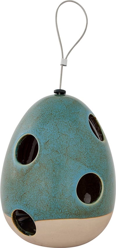 CJ Wildlife - Vierno Nester - Keramische nestmateriaalhouder voor tuinvogels - Ophangbaar met staaldraad