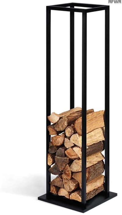 RFWR® Verticaal Houtrek van Staal met Plank - 112 cm Hoog voor Open Haard