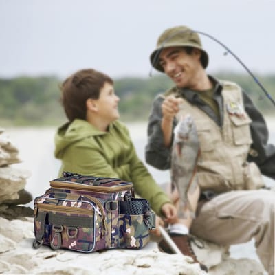 Sac de Pêche Portable Extérieur Épaule Unique Sac Banane de Pêche Rangement Utile pour Matériel et Leurres de Pêche