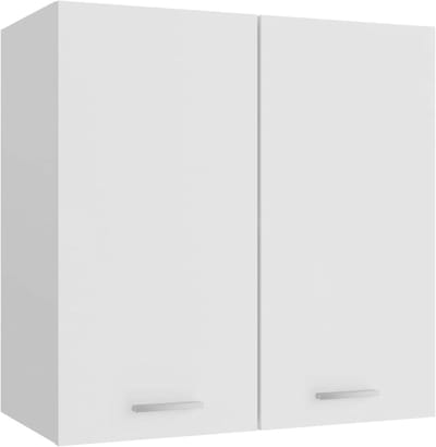 Wandkast Keuken - Ophangkast met 2 Deuren en Planken - Wit - 60x31x60 cm - Spaanplaat