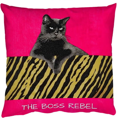 Sierkussens - Kussentjes Woonkamer - 50x50 cm - Kat - Baas - Roze - Tijgerprint