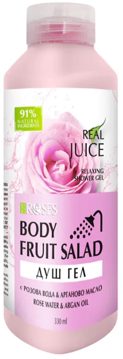 AGIVA ROSES FRUITSALADE 91% Natuurlijke HYDRATERENDE RELAX DOUCHEGEL MET ROZENWATER voor Elk Huidtype UNISEX 330 ml