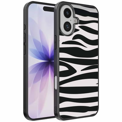 Geschikt voor iPhone 17 Telefoonhoesje met zebra opdruk - TPU backcover case zebra design - Zwart Wit - Smartphonica geschikt voor iPhone 17