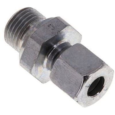 M16x1.5 Buitendraad x 8L Verzinkt Stalen Rechte Snijring Koppeling 315 Bar DIN 2353