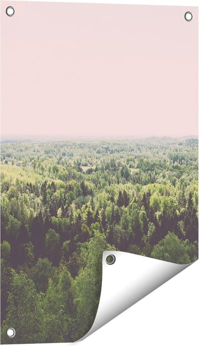Gards Tuinposter Eindeloze Bos met Groene Bomen - 40x60 cm - Tuindoek - Tuindecoratie - Wanddecoratie buiten - Tuinschilderij