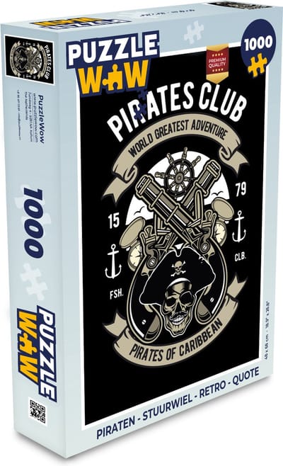Puzzel Piraten - Stuurwiel - Retro - Quote - Legpuzzel - Puzzel 1000 stukjes volwassenen