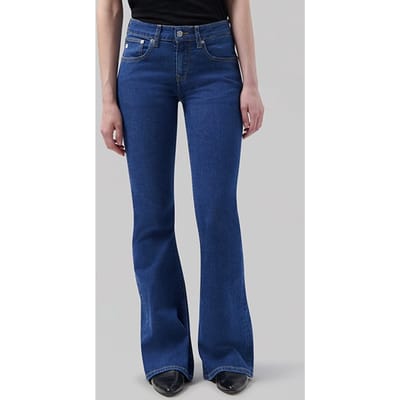 Mud Jeans Fiona Flared - Stone Indigo Maat: W25L32 | Flared Jeans Outlet | Dames | Blauw