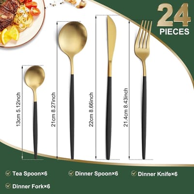 24-delig luxe goudkleurige bestekset - 6-persoons - Product quality & satisfaction - roestvrij staal - culinair