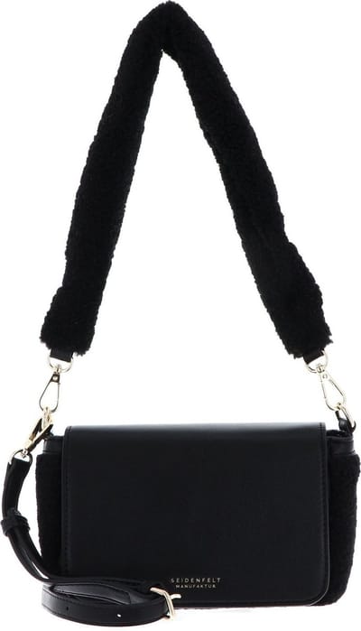 SEIDENFELT MANUFAKTUR Schoudertas Lemvig Shoulderbag Black / Gold Zwart