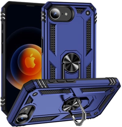 Coverup Hoesje - Geschikt voor iPhone 16e / 17e Hoesje - Coverup Armor Ring Kickstand Back Cover - Blauw
