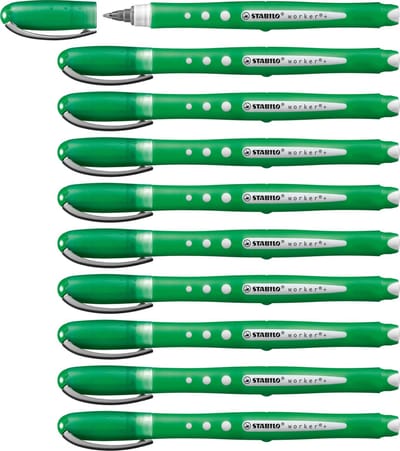 STABILO worker+ colorful - Rollerball Pen 0.5 mm - Groen - Doos 10 stuks