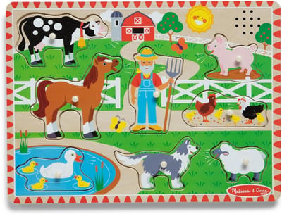 Houten Geluidenpuzzel Old MacDonald's Farm voor Peuters