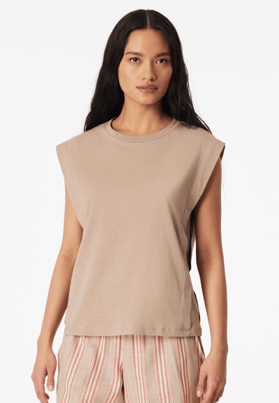 Shirt met korte mouwen van linnen, terracotta - Mix+ Relax 36