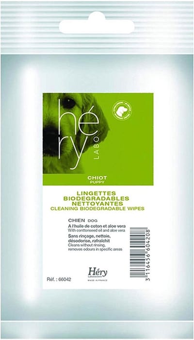 Hery reinigingsdoekjes voor puppy's - biologisch afbreekbaar - natuurlijke plantaardige vezels - met katoenolie en aloe vera - 25 st