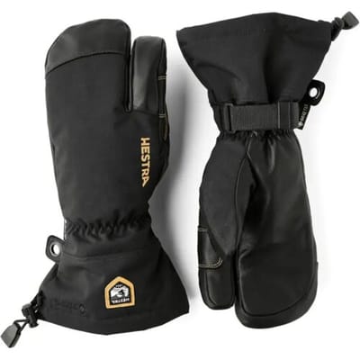 Hestra Army Leather GTX - 3 Vinger Handschoen (Maat - 7, Kleur - Black/Black)
