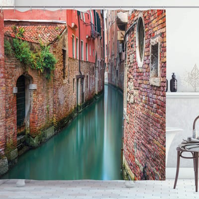 ABAKUHAUS Venetië Douchegordijn – 175x200 cm – jadegroen koraal