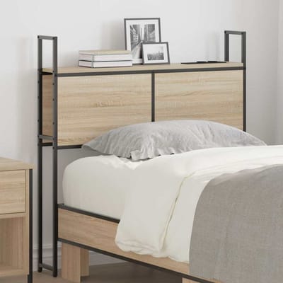 vidaXL - Opslage - hoofdbord - met - oplaadstation - Sonoma - eiken - Bewerkt - hout