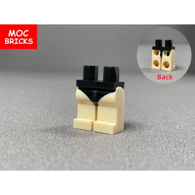 8 stuks MOC Bakstenen Strandbroek Spier Mannen Broek Ideaal Voor 4,5 cm Figuur Bevestiging Gemonteerd Bouwstenen Speelgoed Kinder Poppen black