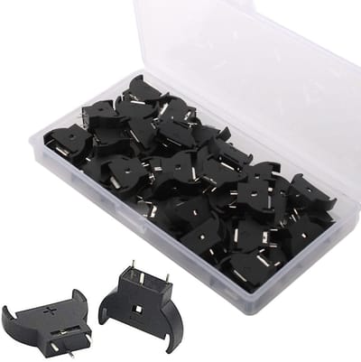 50 Stuks CR2032 3V Knopcel Batterijhouder, Verticale 3-Pin CR2032 Houder met Soldeerverbinding, Ideaal voor Elektronische Projecten en Apparaten