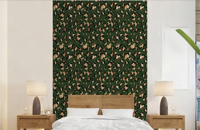 Behang - Fotobehang Panter - Goud - Patronen - Luxe - Breedte 140 cm x hoogte 220 cm