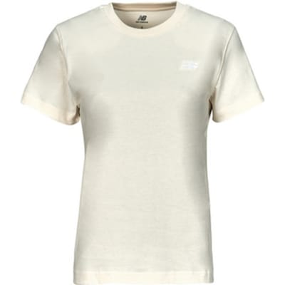 New Balance Sport Essentials Jersey T-shirt Linen Maat: XS | Sport Shirts Outlet | Dames | Beige